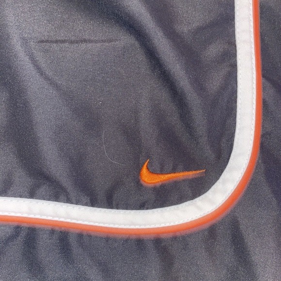 Nike Y2K Vintage‎ Orange Gray Swim Shorts Men's Size Medium Trunks Embroidered - Picture 3 of 6